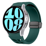 Correia de relógio em silicone com fivela preta magnética dobrável Richard, para Samsung Galaxy Watch 6 40 / 44mm, para Samsung Galaxy Watch 5 Pro Edição Golfe, para Samsung Galaxy Watch 5 Edição Golfe