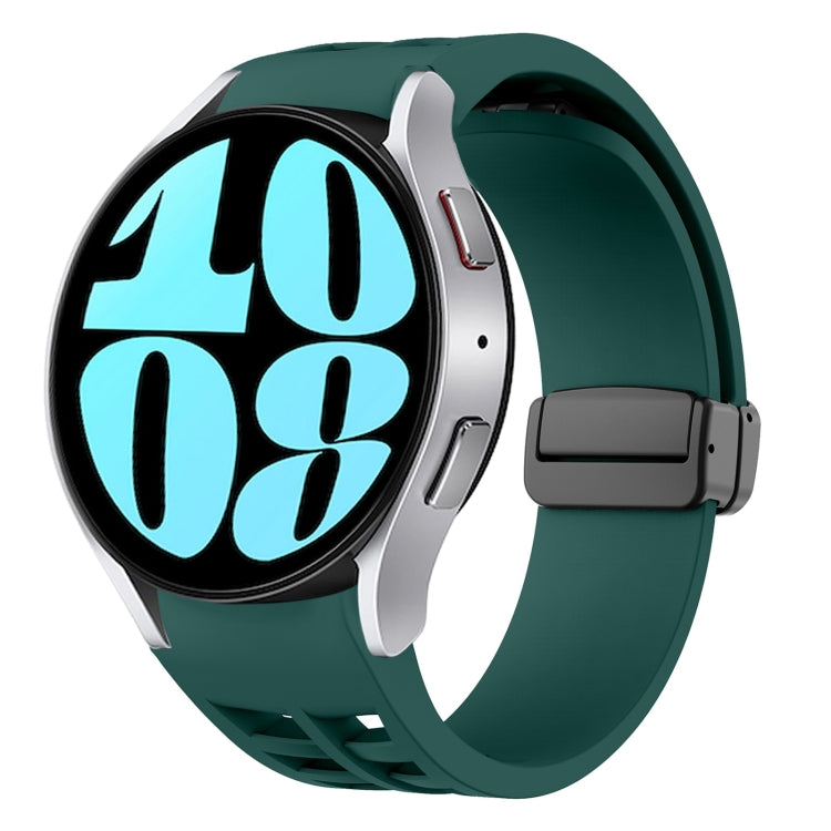 Correia de relógio em silicone com fivela preta magnética dobrável Richard, para Samsung Galaxy Watch 6 40 / 44mm, para Samsung Galaxy Watch 5 Pro Edição Golfe, para Samsung Galaxy Watch 5 Edição Golfe