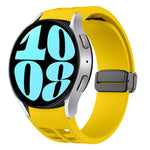 Correia de relógio em silicone com fivela preta magnética dobrável Richard, para Samsung Galaxy Watch 6 40 / 44mm, para Samsung Galaxy Watch 5 Pro Edição Golfe, para Samsung Galaxy Watch 5 Edição Golfe