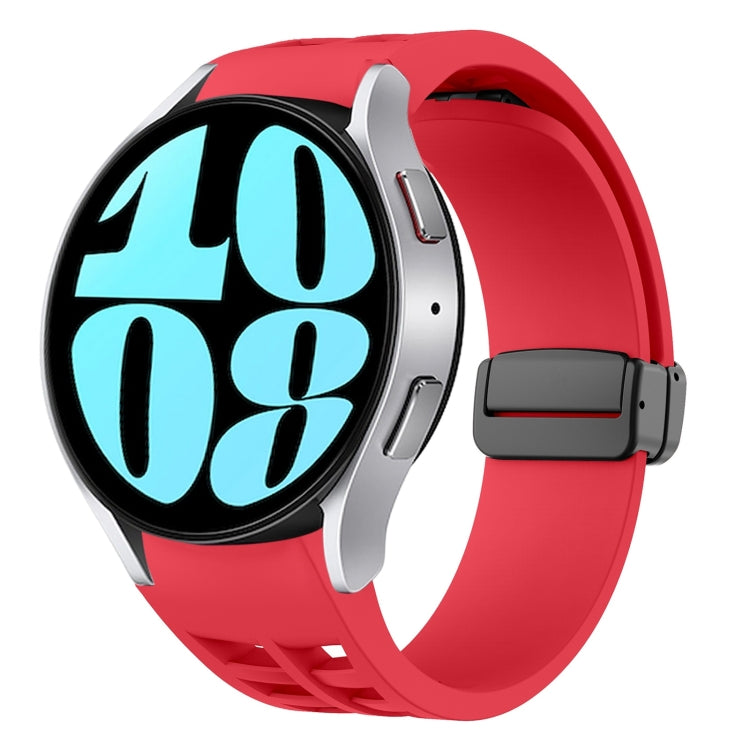 Correia de relógio em silicone com fivela preta magnética dobrável Richard, para Samsung Galaxy Watch 6 40 / 44mm, para Samsung Galaxy Watch 5 Pro Edição Golfe, para Samsung Galaxy Watch 5 Edição Golfe