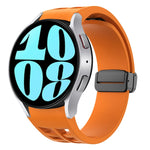 Correia de relógio em silicone com fivela preta magnética dobrável Richard, para Samsung Galaxy Watch 6 40 / 44mm, para Samsung Galaxy Watch 5 Pro Edição Golfe, para Samsung Galaxy Watch 5 Edição Golfe