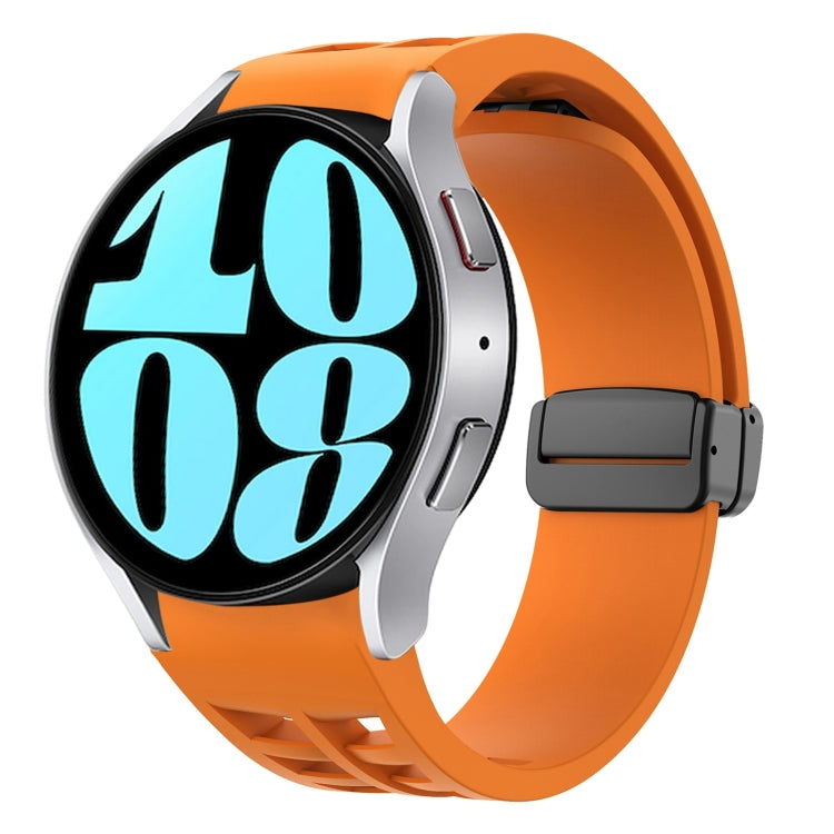 Correia de relógio em silicone com fivela preta magnética dobrável Richard, para Samsung Galaxy Watch 6 40 / 44mm, para Samsung Galaxy Watch 5 Pro Edição Golfe, para Samsung Galaxy Watch 5 Edição Golfe