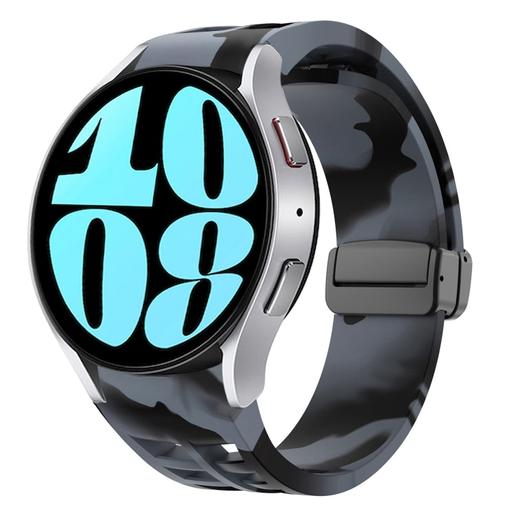 Correia de relógio em silicone com fivela preta magnética dobrável Richard, para Samsung Galaxy Watch 6 40 / 44mm, para Samsung Galaxy Watch 5 Pro Edição Golfe, para Samsung Galaxy Watch 5 Edição Golfe
