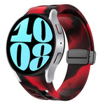 Correia de relógio em silicone com fivela preta magnética dobrável Richard, para Samsung Galaxy Watch 6 40 / 44mm, para Samsung Galaxy Watch 5 Pro Edição Golfe, para Samsung Galaxy Watch 5 Edição Golfe