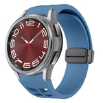 Correia de relógio em silicone com fivela preta magnética dobrável Richard, para Samsung Galaxy Watch FE 40mm, para Samsung Galaxy Watch 7 40 / 44mm, para Samsung Galaxy Watch 6 Classic 43 / 47mm
