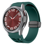 Correia de relógio em silicone com fivela preta magnética dobrável Richard, para Samsung Galaxy Watch FE 40mm, para Samsung Galaxy Watch 7 40 / 44mm, para Samsung Galaxy Watch 6 Classic 43 / 47mm