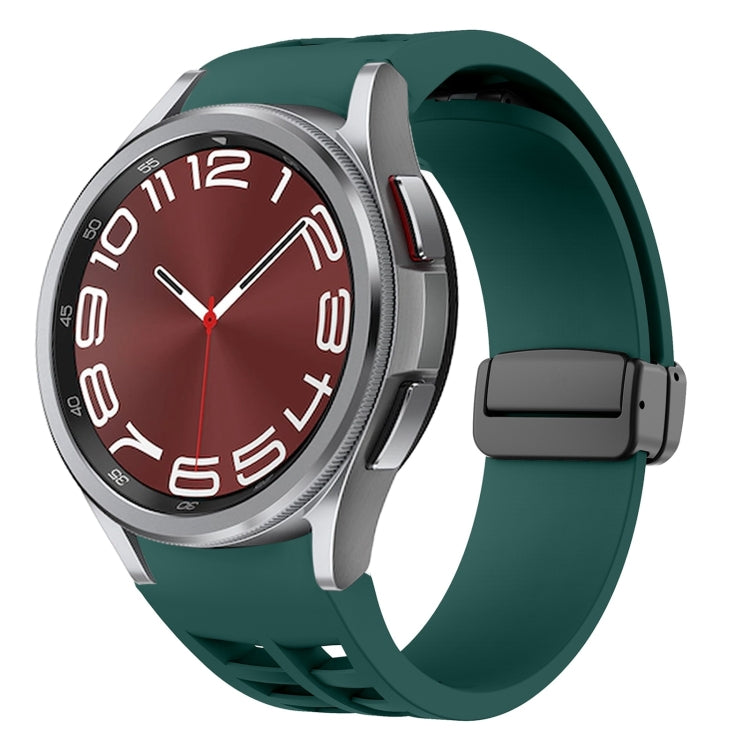 Correia de relógio em silicone com fivela preta magnética dobrável Richard, para Samsung Galaxy Watch FE 40mm, para Samsung Galaxy Watch 7 40 / 44mm, para Samsung Galaxy Watch 6 Classic 43 / 47mm