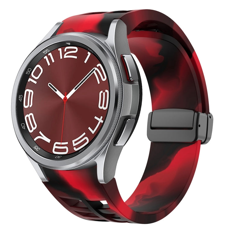 Correia de relógio em silicone com fivela preta magnética dobrável Richard, para Samsung Galaxy Watch FE 40mm, para Samsung Galaxy Watch 7 40 / 44mm, para Samsung Galaxy Watch 6 Classic 43 / 47mm