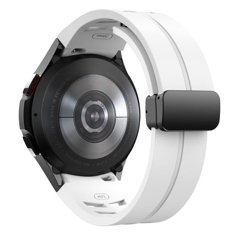 Correia de relógio em silicone com fivela preta magnética dobrável Richard, para Samsung Galaxy Watch 5 40 / 44mm, para Samsung Galaxy Watch 5 Pro 45mm, para Samsung Galaxy Watch 4 40 / 44mm