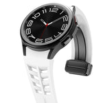 Correia de relógio em silicone com fivela preta magnética dobrável Richard, para Samsung Galaxy Watch 5 40 / 44mm, para Samsung Galaxy Watch 5 Pro 45mm, para Samsung Galaxy Watch 4 40 / 44mm