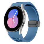 Correia de relógio em silicone com fivela preta magnética dobrável Richard, para Samsung Galaxy Watch 5 40 / 44mm, para Samsung Galaxy Watch 5 Pro 45mm, para Samsung Galaxy Watch 4 40 / 44mm