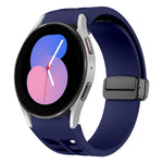 Correia de relógio em silicone com fivela preta magnética dobrável Richard, para Samsung Galaxy Watch 5 40 / 44mm, para Samsung Galaxy Watch 5 Pro 45mm, para Samsung Galaxy Watch 4 40 / 44mm