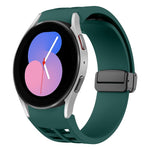 Correia de relógio em silicone com fivela preta magnética dobrável Richard, para Samsung Galaxy Watch 5 40 / 44mm, para Samsung Galaxy Watch 5 Pro 45mm, para Samsung Galaxy Watch 4 40 / 44mm