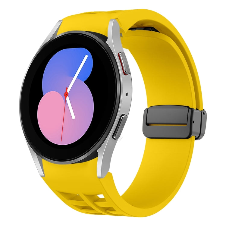 Correia de relógio em silicone com fivela preta magnética dobrável Richard, para Samsung Galaxy Watch 5 40 / 44mm, para Samsung Galaxy Watch 5 Pro 45mm, para Samsung Galaxy Watch 4 40 / 44mm