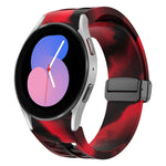 Correia de relógio em silicone com fivela preta magnética dobrável Richard, para Samsung Galaxy Watch 5 40 / 44mm, para Samsung Galaxy Watch 5 Pro 45mm, para Samsung Galaxy Watch 4 40 / 44mm