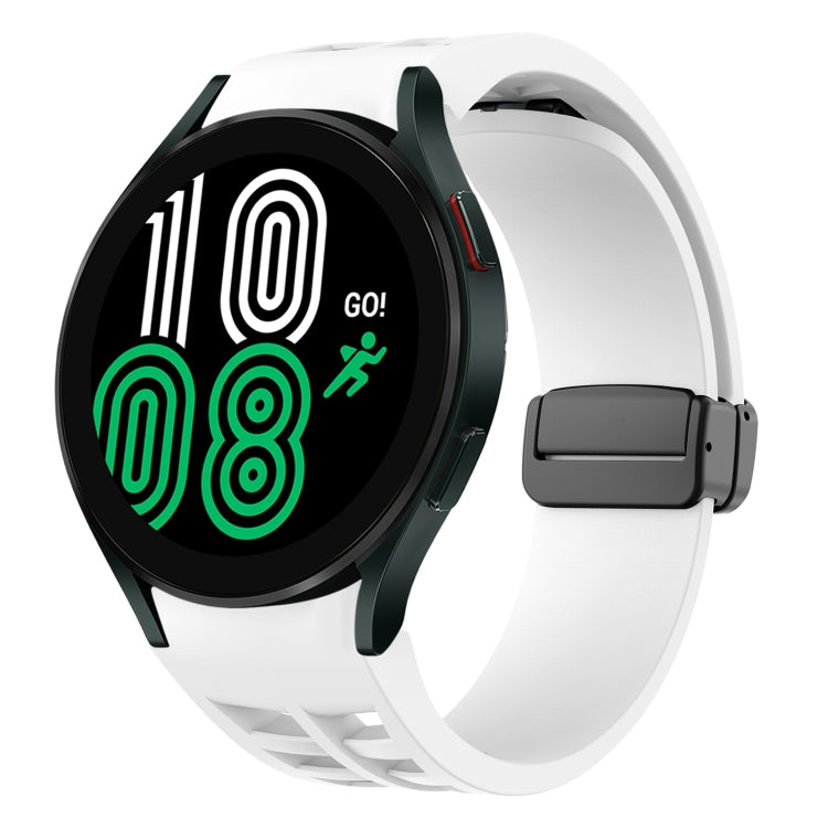 Correia de relógio em silicone com fivela preta magnética dobrável Richard, para Samsung Galaxy Watch 5 40 / 44mm, para Samsung Galaxy Watch 5 Pro 45mm, para Samsung Galaxy Watch 4 40 / 44mm