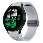 Correia de relógio em silicone com fivela preta magnética dobrável Richard, para Samsung Galaxy Watch 5 40 / 44mm, para Samsung Galaxy Watch 5 Pro 45mm, para Samsung Galaxy Watch 4 40 / 44mm