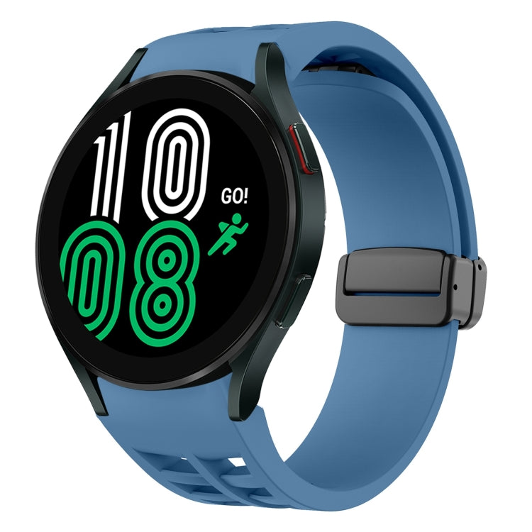 Correia de relógio em silicone com fivela preta magnética dobrável Richard, para Samsung Galaxy Watch 5 40 / 44mm, para Samsung Galaxy Watch 5 Pro 45mm, para Samsung Galaxy Watch 4 40 / 44mm