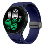 Correia de relógio em silicone com fivela preta magnética dobrável Richard, para Samsung Galaxy Watch 5 40 / 44mm, para Samsung Galaxy Watch 5 Pro 45mm, para Samsung Galaxy Watch 4 40 / 44mm