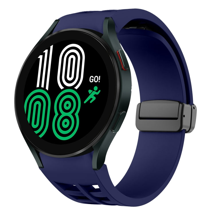 Correia de relógio em silicone com fivela preta magnética dobrável Richard, para Samsung Galaxy Watch 5 40 / 44mm, para Samsung Galaxy Watch 5 Pro 45mm, para Samsung Galaxy Watch 4 40 / 44mm
