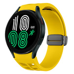 Correia de relógio em silicone com fivela preta magnética dobrável Richard, para Samsung Galaxy Watch 5 40 / 44mm, para Samsung Galaxy Watch 5 Pro 45mm, para Samsung Galaxy Watch 4 40 / 44mm