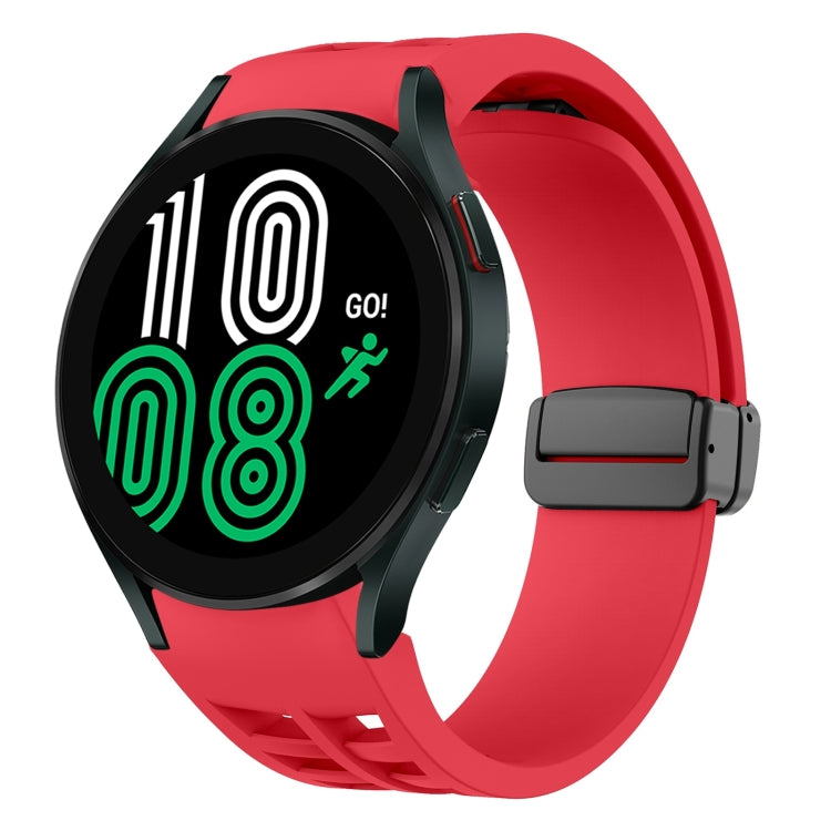 Correia de relógio em silicone com fivela preta magnética dobrável Richard, para Samsung Galaxy Watch 5 40 / 44mm, para Samsung Galaxy Watch 5 Pro 45mm, para Samsung Galaxy Watch 4 40 / 44mm