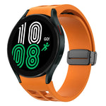 Correia de relógio em silicone com fivela preta magnética dobrável Richard, para Samsung Galaxy Watch 5 40 / 44mm, para Samsung Galaxy Watch 5 Pro 45mm, para Samsung Galaxy Watch 4 40 / 44mm