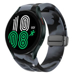 Correia de relógio em silicone com fivela preta magnética dobrável Richard, para Samsung Galaxy Watch 5 40 / 44mm, para Samsung Galaxy Watch 5 Pro 45mm, para Samsung Galaxy Watch 4 40 / 44mm