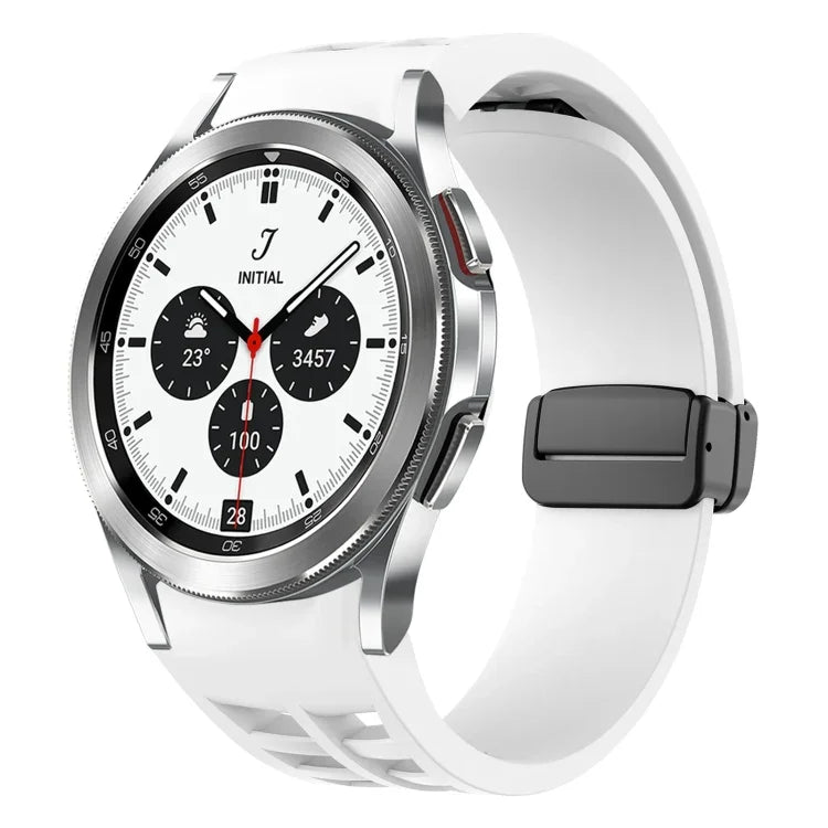 Pulseira de Relógio em Silicone com Fivela Preta Magnética Dobrável Richard, Para Samsung Galaxy Watch 4 classic 42 / 46mm