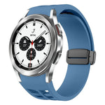 Richard Magnetic Folding Black Buckle Silicone Watch Band, For Samsung Galaxy Watch 4 classic 42 / 46mm