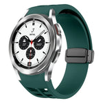 Richard Magnetic Folding Black Buckle Silicone Watch Band, For Samsung Galaxy Watch 4 classic 42 / 46mm