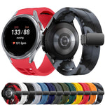 Correia de relógio em silicone com fivela preta magnética dobrável Richard, para Samsung Galaxy Watch FE 40mm, para Samsung Galaxy Watch 7 40 / 44mm, para Samsung Galaxy Watch 6 Classic 43 / 47mm