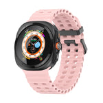 Ocean Dual Row Hole Silicone Watch Band, For Samsung Galaxy Watch Ultra 47mm / Ultra 2025