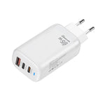 TE-65W Adaptador para Portátil / Tablet GaN PD65W Duplo USB-C+USB-A, Ficha UE, Ficha UE