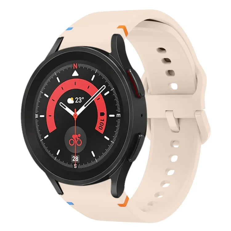 Pulseira de Relógio em Silicone com Design de Costura Plana, para Sansung Galaxy Watch5 Pro 45mm, para Samsung Galaxy Watch 4 40 / 44mm, para Samsung Galaxy Watch 4 Classic 42 / 46mm