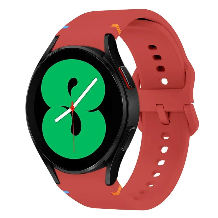 Flat Sewing Design Silicone Watch Band, For Sansung Galaxy Watch5 Pro 45mm, Fou Samsung Galaxy Watch 4 40 / 44mm, For Samsung Galaxy Watch 4 Classic 42 / 46mm