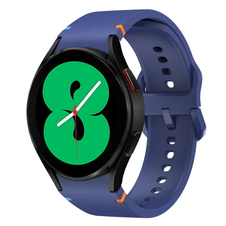 Flat Sewing Design Silicone Watch Band, For Sansung Galaxy Watch5 Pro 45mm, Fou Samsung Galaxy Watch 4 40 / 44mm, For Samsung Galaxy Watch 4 Classic 42 / 46mm