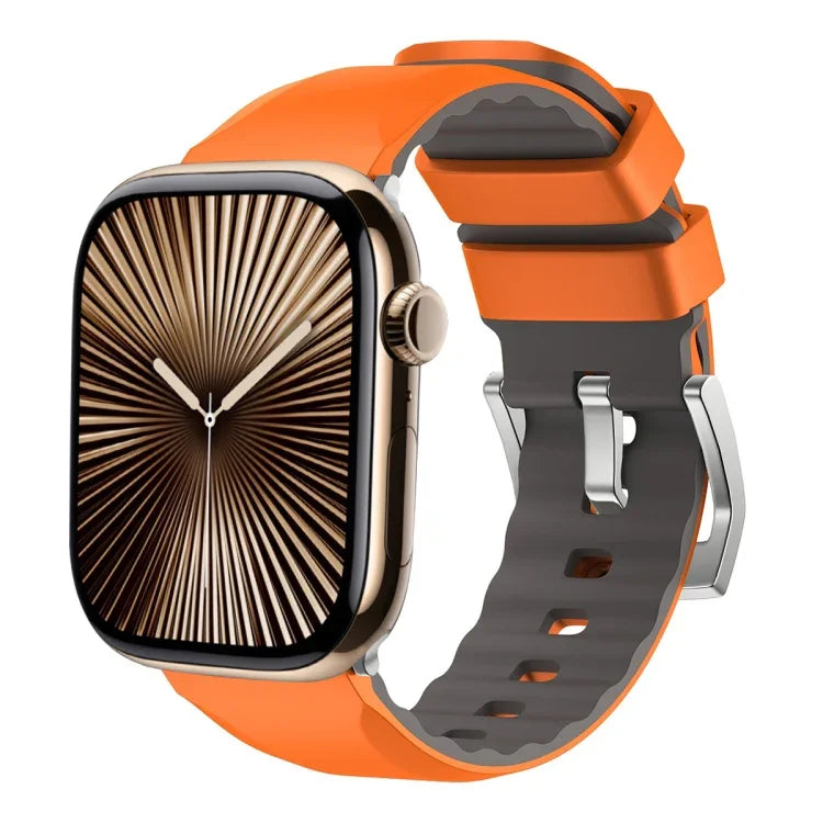 Pulseira de Relógio em Silicone Bicolor, Para Apple Watch Series 10 42mm, Para Apple Watch Series 10 46mm, Para Apple Watch SE 2023 44mm, Para Apple Watch SE 2023 40mm