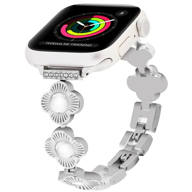 Correia de Relógio de Metal com Libertação Rápida Trevo de Quatro Folhas, Para Apple Watch Série 3 38mm, Para Apple Watch Série 3 42mm