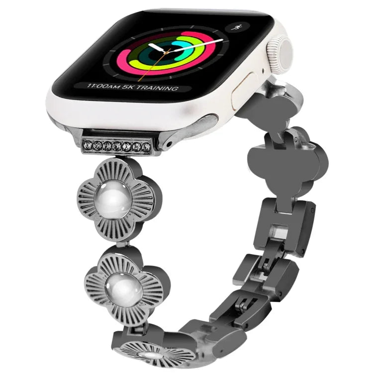 Correia de Relógio de Metal com Libertação Rápida Trevo de Quatro Folhas, Para Apple Watch Série 3 38mm, Para Apple Watch Série 3 42mm