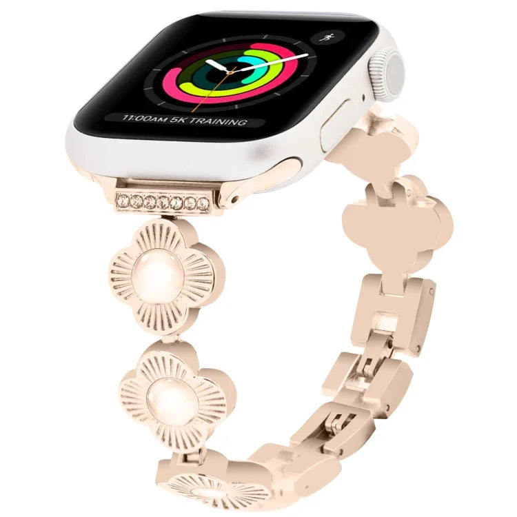 Correia de Relógio de Metal com Libertação Rápida Trevo de Quatro Folhas, Para Apple Watch Série 3 38mm, Para Apple Watch Série 3 42mm