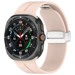 Correia de Relógio em Silicone com Fivela Magnética Dobravel Prateada para Samsung Galaxy Watch Ultra 47mm / Ultra 2025 Groove