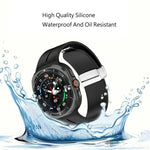Correia de Relógio em Silicone com Fivela Magnética Dobravel Prateada para Samsung Galaxy Watch Ultra 47mm / Ultra 2025 Groove