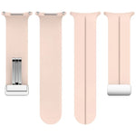Correia de Relógio em Silicone com Fivela Magnética Dobravel Prateada para Samsung Galaxy Watch Ultra 47mm / Ultra 2025 Groove