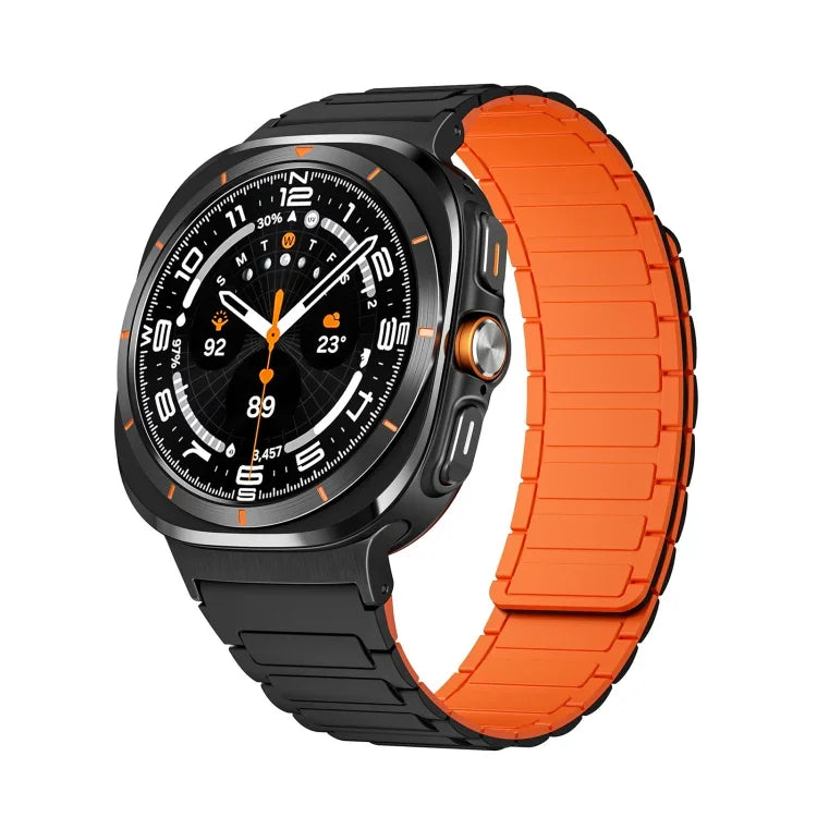 Correia de Relógio em Silicone Magnética com Conector Preto em Forma de I para Samsung Galaxy Watch Ultra 47mm