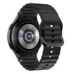 Correia de relógio em silicone com padrão ondulado e costura, para Samsung Galaxy Watch 7 40 / 44mm, para Samsung Galaxy Watch 6 Classic, para Samsung Galaxy Watch 6 40 / 44mm, para Samsung Galaxy Watch 5 40 / 44mm