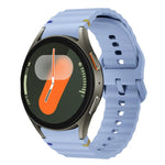 Correia de relógio em silicone com padrão ondulado e costura, para Samsung Galaxy Watch 7 40 / 44mm, para Samsung Galaxy Watch 6 Classic, para Samsung Galaxy Watch 6 40 / 44mm, para Samsung Galaxy Watch 5 40 / 44mm