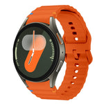 Correia de relógio em silicone com padrão ondulado e costura, para Samsung Galaxy Watch 7 40 / 44mm, para Samsung Galaxy Watch 6 Classic, para Samsung Galaxy Watch 6 40 / 44mm, para Samsung Galaxy Watch 5 40 / 44mm