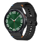 Correia de relógio em silicone com padrão ondulado e costura, para Samsung Galaxy Watch 7 40 / 44mm, para Samsung Galaxy Watch 6 Classic, para Samsung Galaxy Watch 6 40 / 44mm, para Samsung Galaxy Watch 5 40 / 44mm