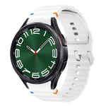 Correia de relógio em silicone com padrão ondulado e costura, para Samsung Galaxy Watch 7 40 / 44mm, para Samsung Galaxy Watch 6 Classic, para Samsung Galaxy Watch 6 40 / 44mm, para Samsung Galaxy Watch 5 40 / 44mm
